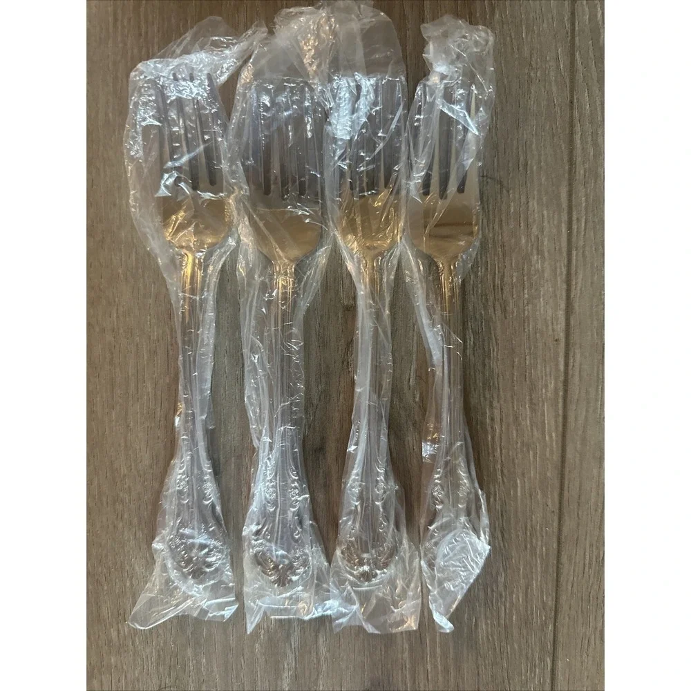 NEW‎ Vtg Wallace Camden 4 Salad Dessert Fork Lot Stainless Flatware 18/10